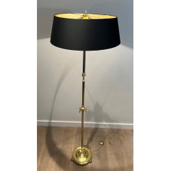 Lampadaire Néoclassique en Laiton dans le Goût de Maison Jansen, Travail Français, vers 1940