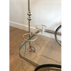 Table Roulante en Laiton Argenté 