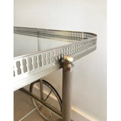 Silvered Brass Drinks Trolley