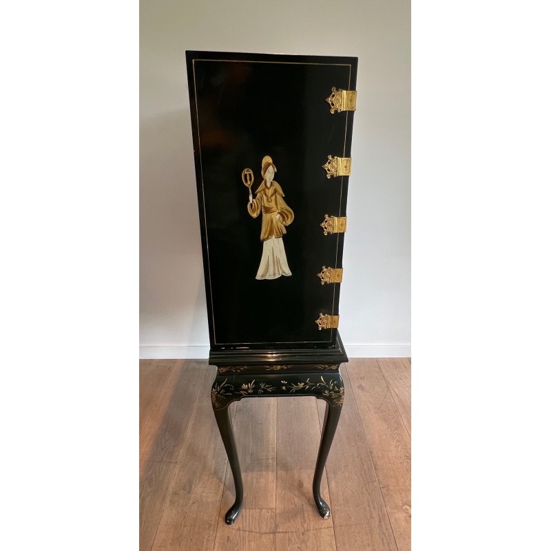 Chinese Lacquered and Gilt Cabinet