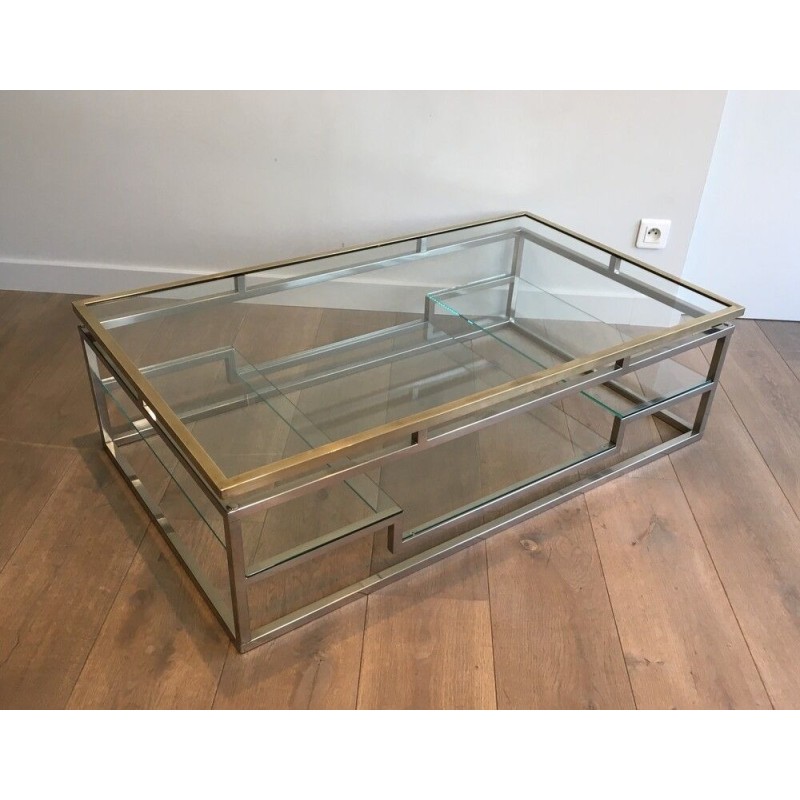 Brass and Chrome Design Coffee Table