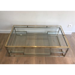 Table Basse Design en Chrome et Laiton
