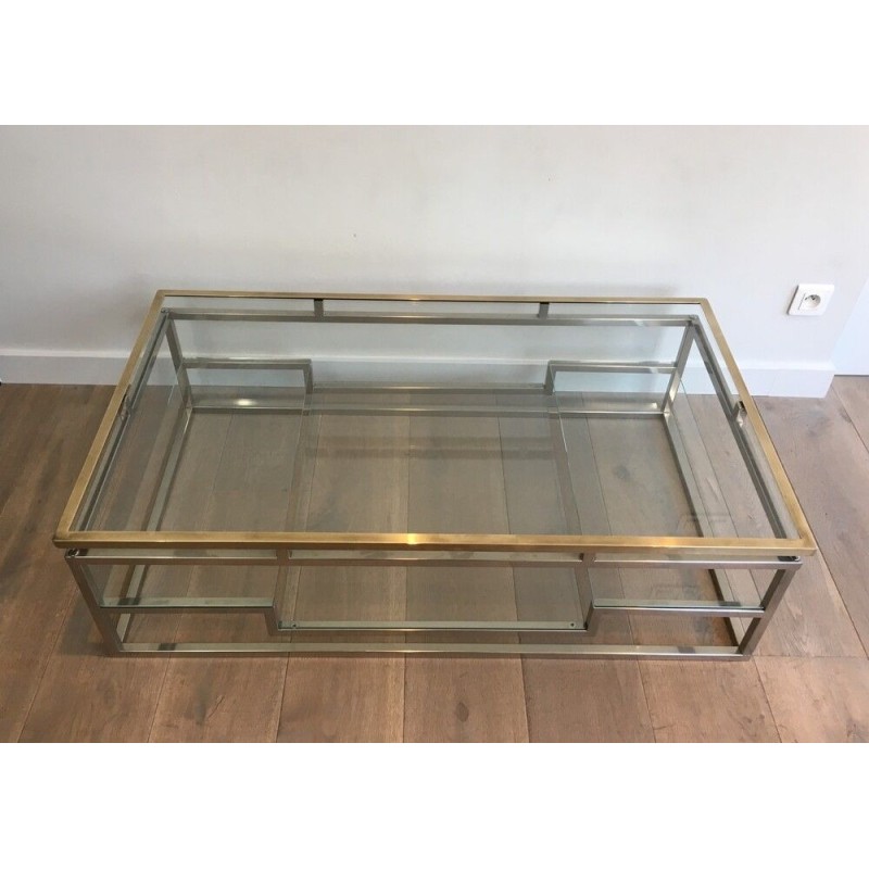 Brass and Chrome Design Coffee Table