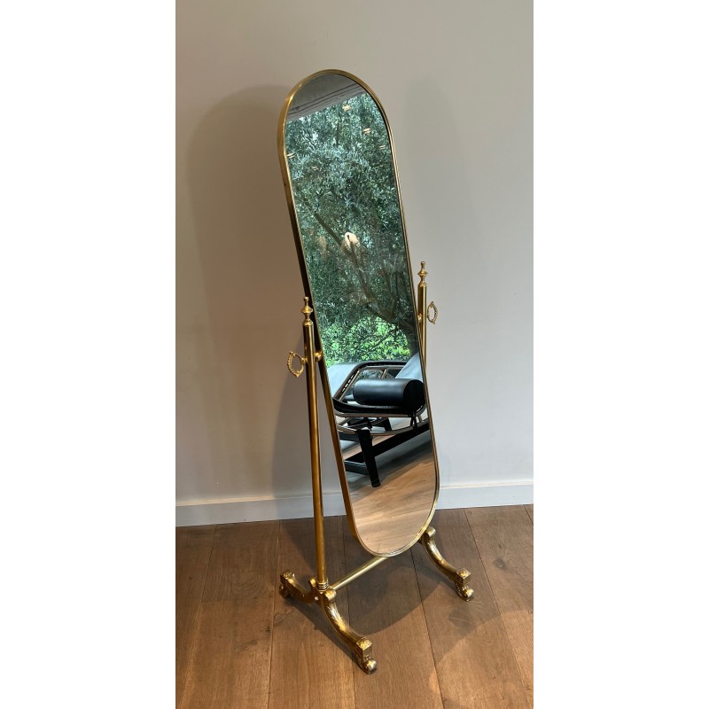 Miroir Psyché de Style Néoclassique en Laiton