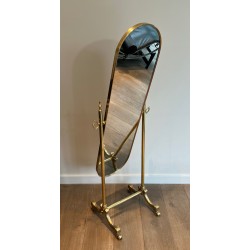 Miroir Psyché de Style Néoclassique en Laiton