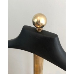 Neoclassical Style Brass and Black Lacquered Wood Valet