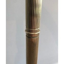 Neoclassical Style Brass and Black Lacquered Wood Valet