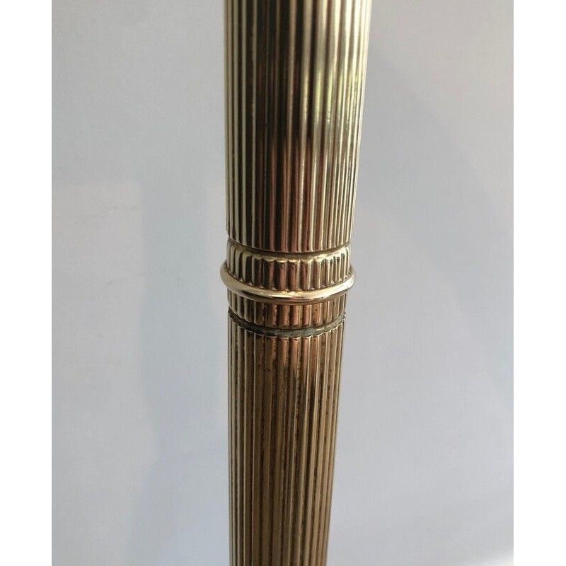 Neoclassical Style Brass and Black Lacquered Wood Valet