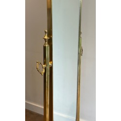 Miroir Psyché de Style Néoclassique en Laiton