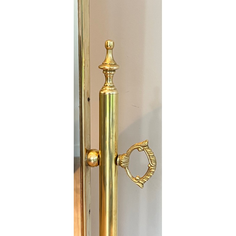 Neoclassical Style Brass Psyche Mirror