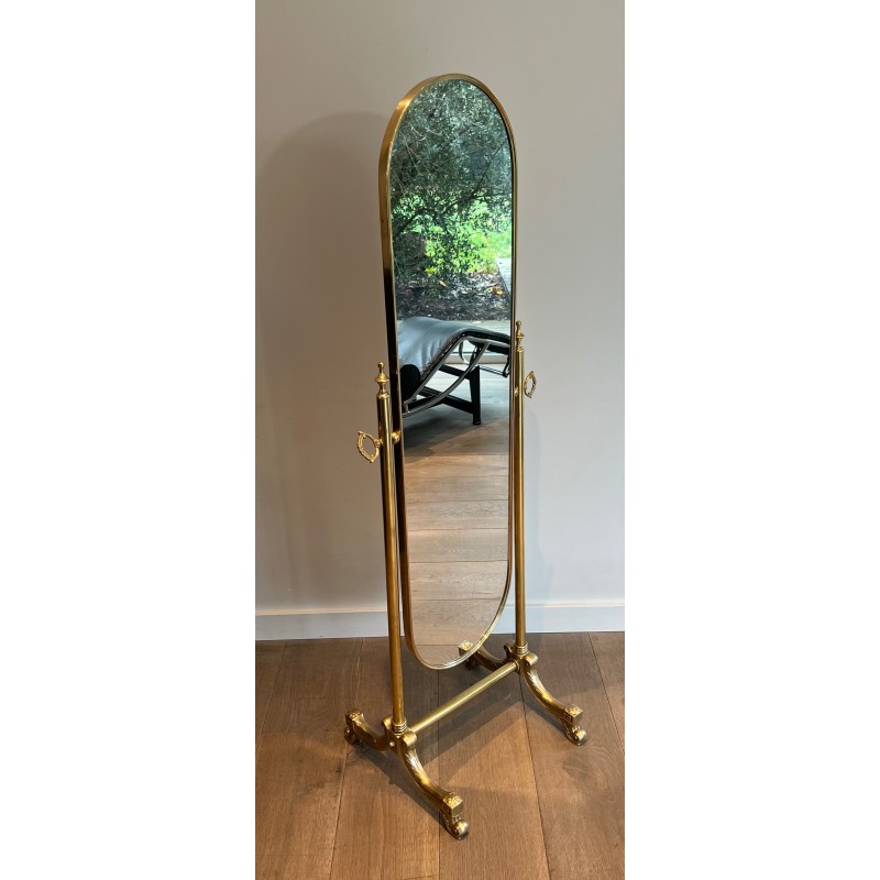 Miroir Psyché de Style Néoclassique en Laiton