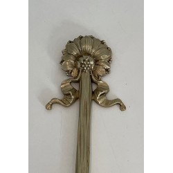 Set of Four Louis XVI Style Chiseled Bronze and Chrome Wall Sconces with Bow and Ribbon Decoration