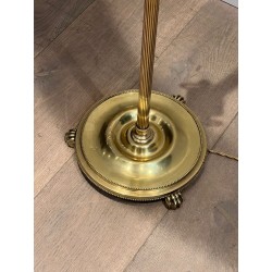 Lampadaire Néoclassique en Laiton dans le Goût de Maison Jansen, Travail Français, vers 1940