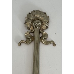Set of Four Louis XVI Style Chiseled Bronze and Chrome Wall Sconces with Bow and Ribbon Decoration