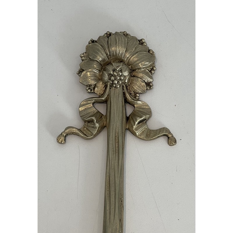 Set of Four Louis XVI Style Chiseled Bronze and Chrome Wall Sconces with Bow and Ribbon Decoration