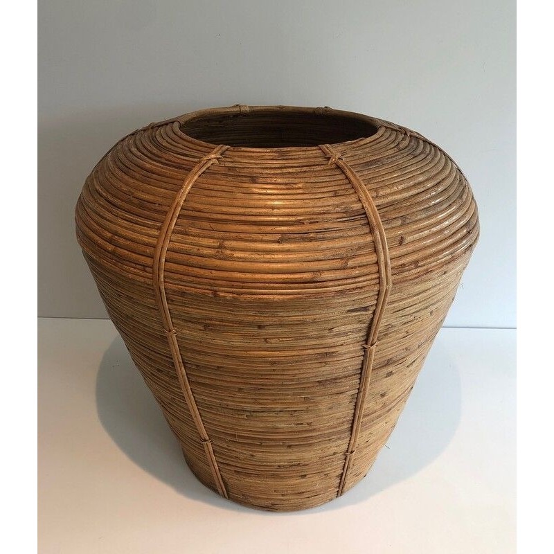 Large Decorative Rattan Vase