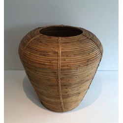 Large Decorative Rattan Vase