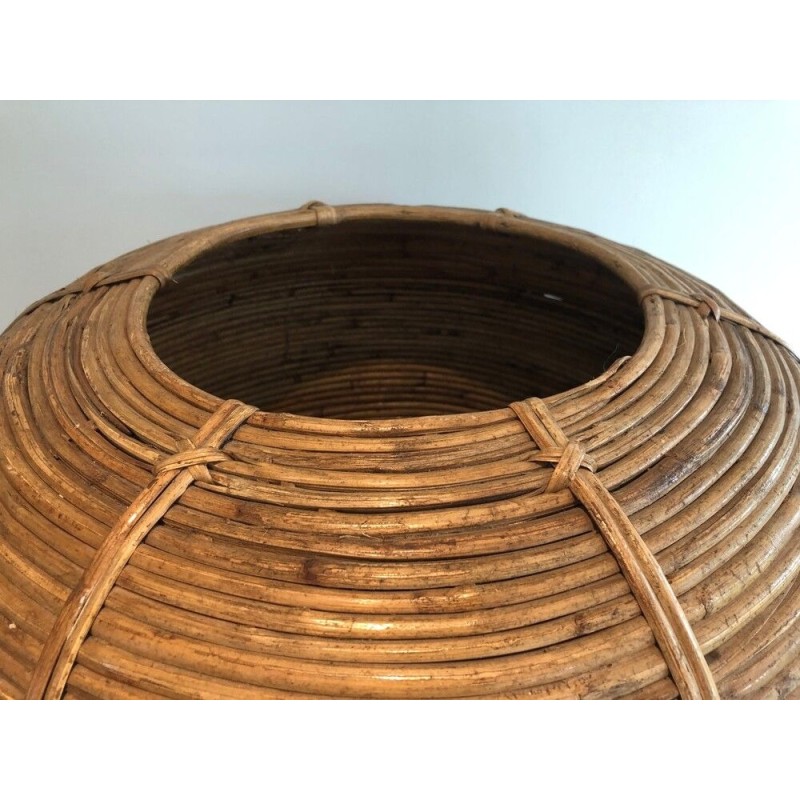 Grand Vase Décoratif En Osier