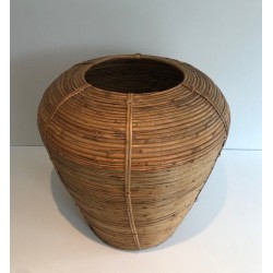 Large Decorative Rattan Vase