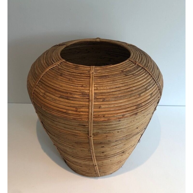 Large Decorative Rattan Vase