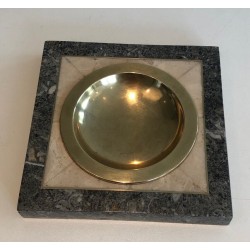 Neoclassical Style Faux-Marble and Brass Vide-Poche