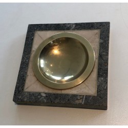 Neoclassical Style Faux-Marble and Brass Vide-Poche