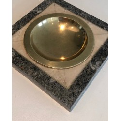 Neoclassical Style Faux-Marble and Brass Vide-Poche
