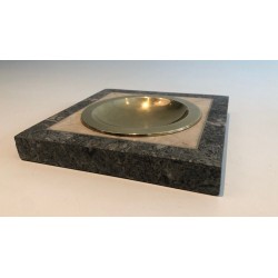 Neoclassical Style Faux-Marble and Brass Vide-Poche