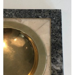 Neoclassical Style Faux-Marble and Brass Vide-Poche
