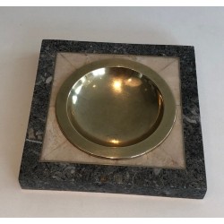 Neoclassical Style Faux-Marble and Brass Vide-Poche