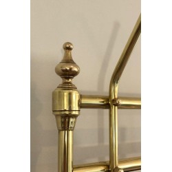 Porte-Manteau sur Pied de Style Néoclassique en Laiton, Acajou et Fonte intégrant un Miroir et un Porte-Parapluie