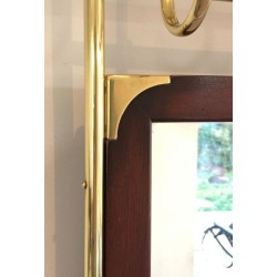 Neoclassical Brass, Mahogany and Cast Iron Hall Stand with Mirror and Umbrella Stand
