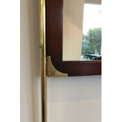 Porte-Manteau sur Pied de Style Néoclassique en Laiton, Acajou et Fonte intégrant un Miroir et un Porte-Parapluie