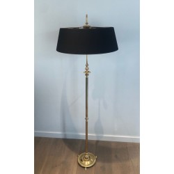 Lampadaire de Parquet de Style Néoclassique en Laiton dans le Goût de la Maison Jansen