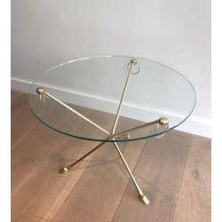 Table Basse Ronde en Laiton de la Maison Jansen