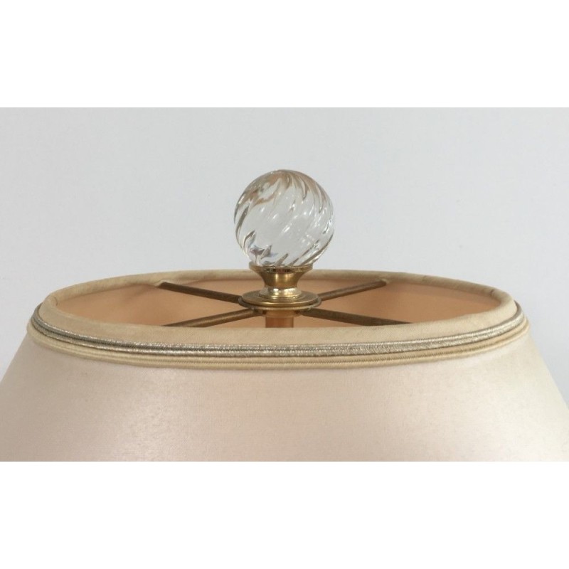 Gilt Metal, Lucite and Glass Bouillotte Lamp by Le Dauphin