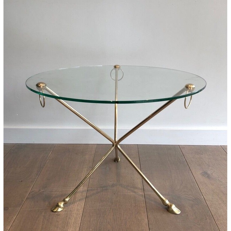 Table Basse Ronde en Laiton de la Maison Jansen