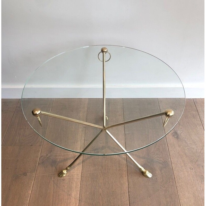 Table Basse Ronde en Laiton de la Maison Jansen