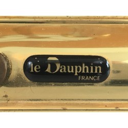 Gilt Metal, Lucite and Glass Bouillotte Lamp by Le Dauphin