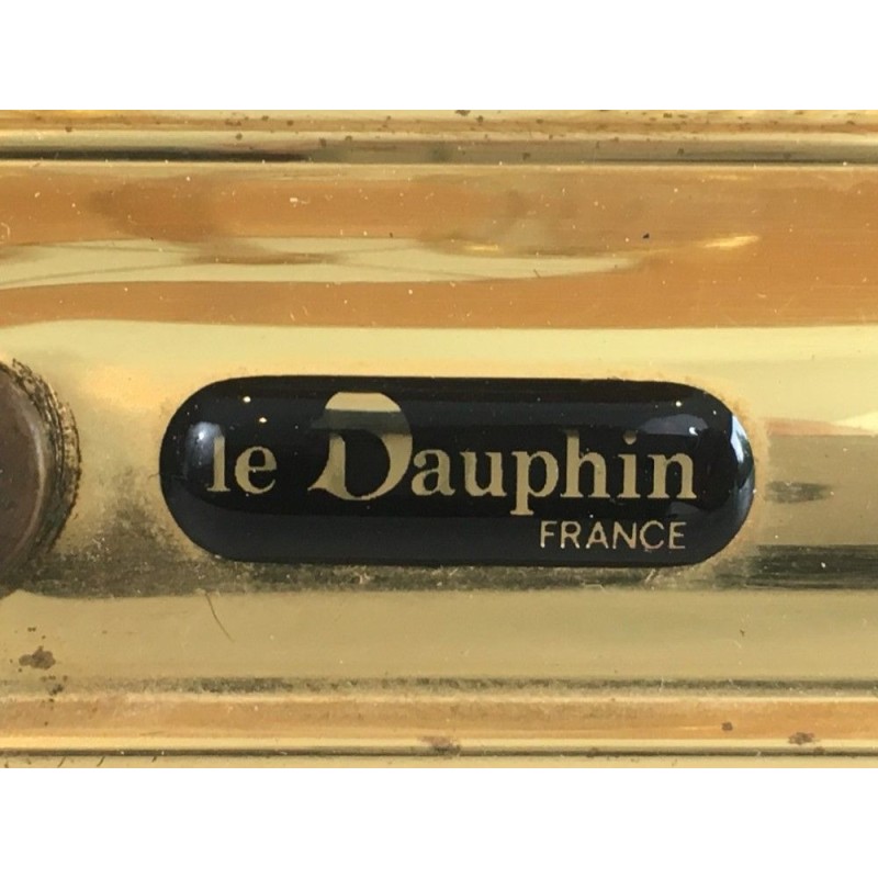 Gilt Metal, Lucite and Glass Bouillotte Lamp by Le Dauphin