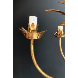 Lustre Épis de Blé en Métal Doré dans le Goût de Coco Channel