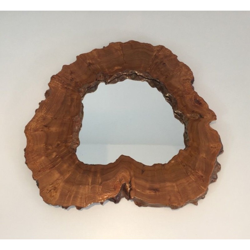 Walnut Magnifying Glass Free Form Mirror