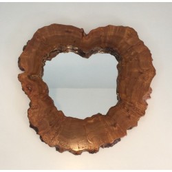 Walnut Magnifying Glass Free Form Mirror