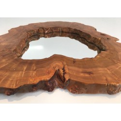 Walnut Magnifying Glass Free Form Mirror