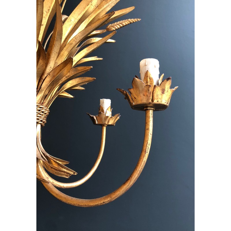 Lustre Épis de Blé en Métal Doré dans le Goût de Coco Channel