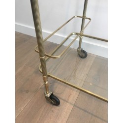 Neoclassical brass drinks trolley by Maison Bagués. Circa 1940