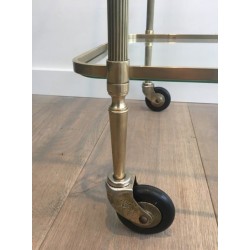 Neoclassical brass drinks trolley by Maison Bagués. Circa 1940