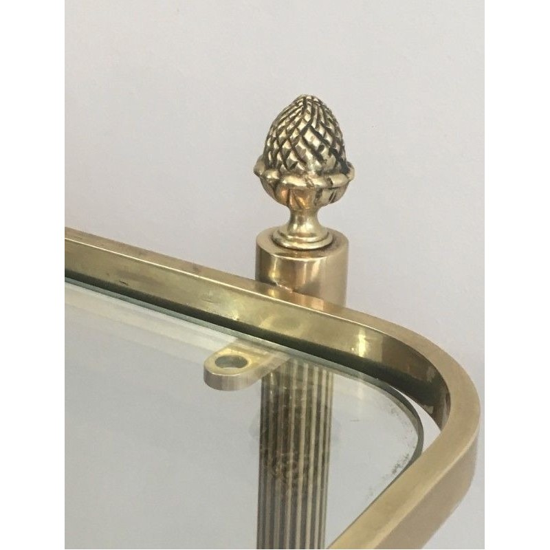 Neoclassical brass drinks trolley by Maison Bagués. Circa 1940