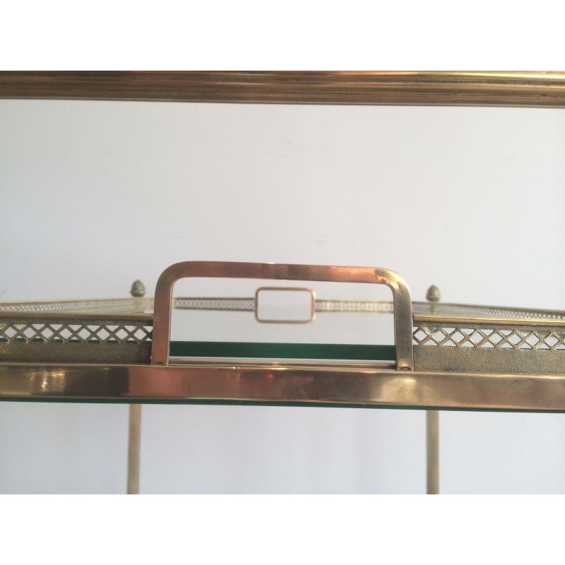 Neoclassical brass drinks trolley by Maison Bagués. Circa 1940