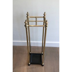 Brass Umbrella Stand with Cast Iron Base